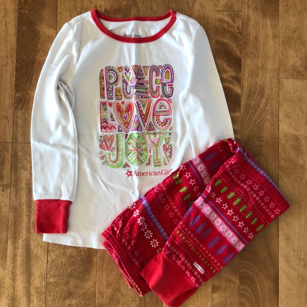 Girls size 10 American Girl “Peace Love Joy” pajamas
